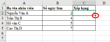 Hàm Rank trong Excel - Sắp xếp dữ liệu theo thứ tự cao thấp